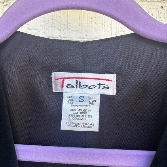 Talbot Vintage 90's Plaid Velvet Navy Green Vest - Picture 3 of 3